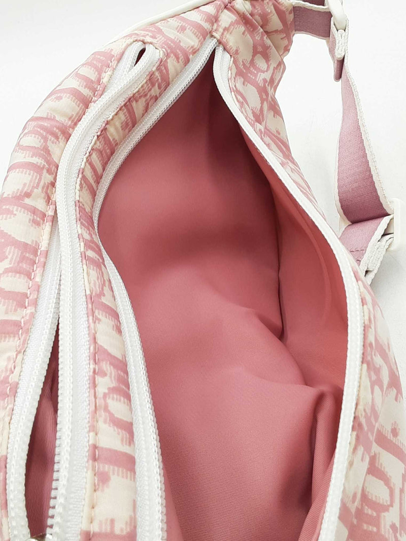 Christian Dior Trotter Diorissimo Oblique Pink & White Waist Bag Eb1125lrxdu