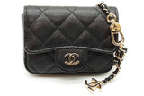 Chanel Black Caviar Quilted Leather Mini Chain Belt Bag Eb1125oexzde