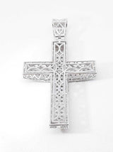 4.15 Cttw Diamond & 14k White Gold Cross Pendant 11.9 Grams Fw0826lsxzdu