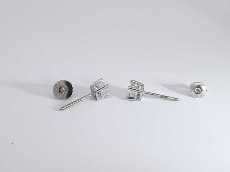0.40 Cttw Diamond 14k White Gold Screwback Earrings 1.1 Grams Aa07250zxsa