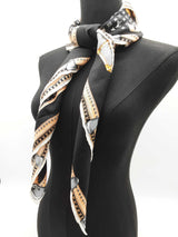 Louis Vuitton Let's Go Trunk Black Gray Monogram Silk Scarf Do0126lxzde