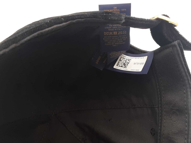 Louisvuitton Lv Crest Velvet Cap Black One Size Aa0925wzxsa
