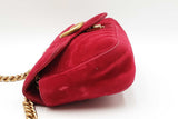 Gucci Hibiscus Red Velvet Marmont Matelasse Crossbody Eb0726oxzdu