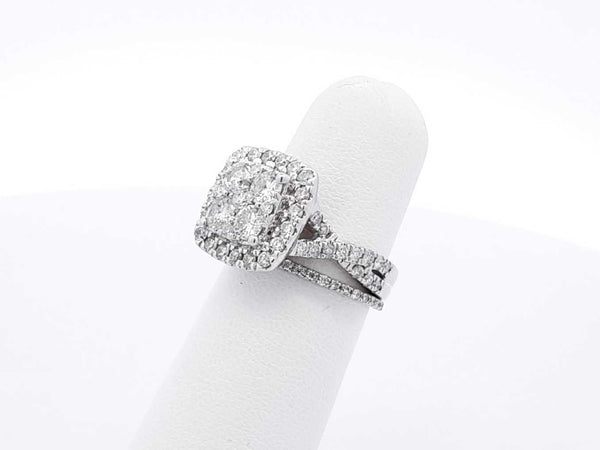 1.98 Cttw Diamond & 14k White Gold Bridal Set 6 Grams Size 5 Fw0125lzxdu
