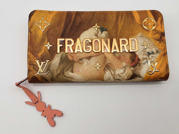 Louis Vuitton Jeff Koons Fragonard "Girl With Dog" Pink Zippy Wallet Do0325cxzde