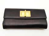Tom Ford Natalia Turnlock Black Leather Continental Wallet Clutch Do0126orxde