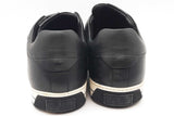 Fendi Black Leather Trainers With Velvet Zucca Straps Size 10.5 Eb0925oxzde