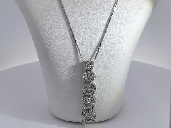 2.10 Cttw Diamond 14k White Gold 6 Grams Pendant Chain 16 In Aa0925pzxsa