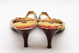 Louis Vuitton Logo Floral Motif Open Toe Kitten Heels Size 37 Eb1125lxzde