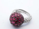 De Grisogono Love On The Rocks 18k White Gold Ruby Ring Size 6.25 Lh1223ixzxde