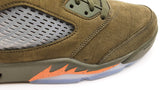Nike Air Jordan 5 Retro In Army Olive & Solar Orange Size 11 Fw0925rzdu