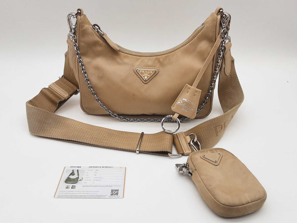Prada Re-edition 2005 Beige Re-nylon Crossbody Bag Do0925pxzde