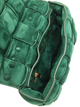 Bottega Veneta Padded Chain Cassette Bag In Emerald Green Suede Fw0926eordu