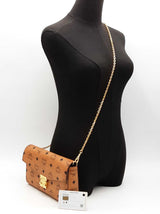 Mcm Millie Visetos Crossbody Bag Beige Aa0926lrzsa