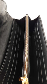 Louis Vuitton Black Leather Wave Long Wallet Eb1125oprdu