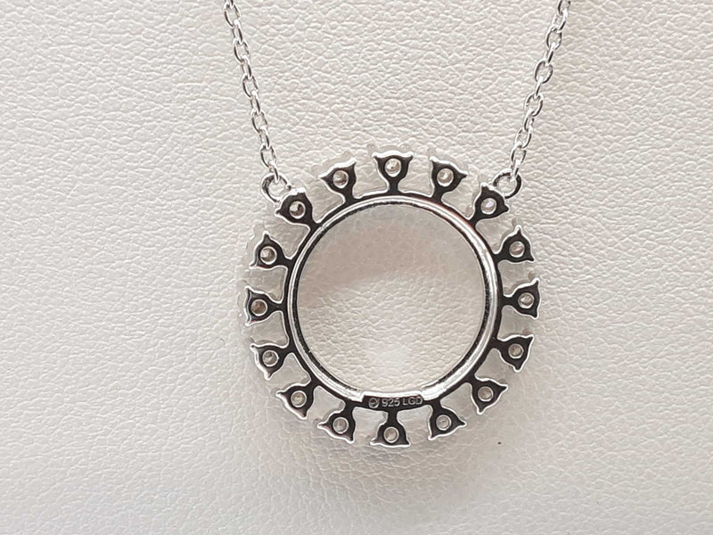 0.45 Cttw Lab Grown Diamonds 0.925 Silver 3.8g Circle Necklace 20 In Do0525cide