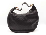 Gucci Gg Twins Black Guccissima Leather Hobo Bag  Fw0625przdu