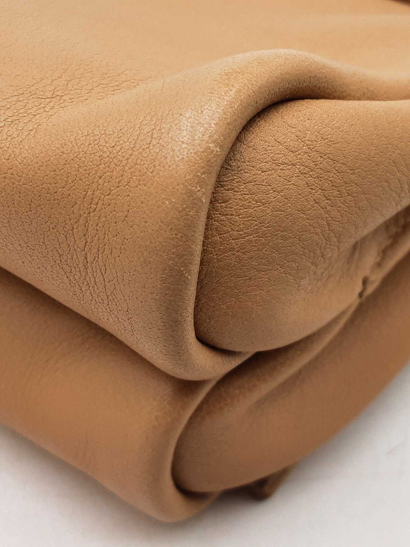 Fendi Pequin Claudia Shoulder Bag In Embossed Tan Leather Fw0925lordu