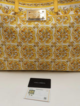 Dolce & Gabbana Majolica Print Canvas Tote Bag Eb1225orxsa
