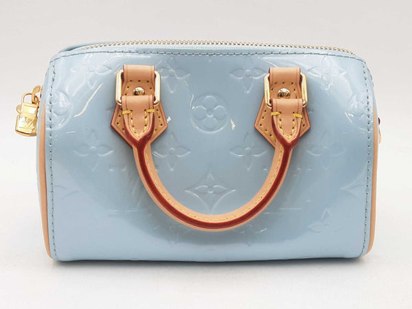 Louis Vuitton Vernis Monogram Nano Speedy Sky Handbag Sd0825opzxsa
