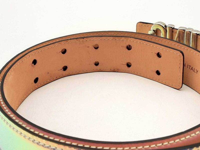 Moschino Iridescent Belt And Silver-tone Logo Buckle Fw0125lxzsa