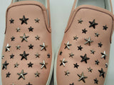 Jimmy Choo Studded Star Pink Leather Slip On Sneakers Size 43 Eb1225lexde