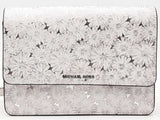 Michael Kors Gusset Large Floral Crossbody Gray Aa0826pzsa