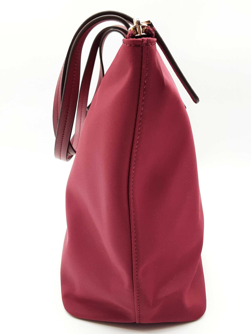 Kate Spade New York Hayden Purple Maroon Nylon Zip Tote Do0325rde