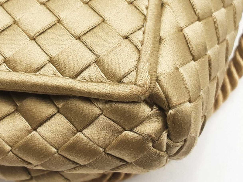 Bottega Veneta Satin Kahki Green Intrecciato Shoulder Bag Eb1124lxzsa