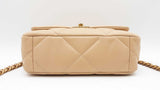 Chanel 19 Beige Diamond-quilted Leather Flap Bag Fw0825ozxzdu