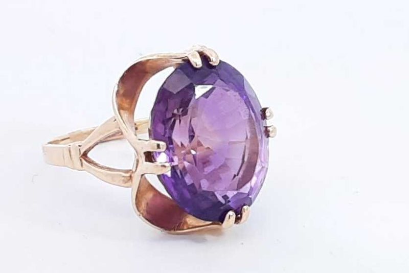 Purple Gemstone Ring In 10k Yellow Gold 8.5 Grams Size 10 Eb0924lixsa