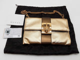 Gucci Gold Leather Tiger Head Clasp Bag Sddo1225rzxde