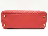 Chanel Coco Large Red Quilted Caviar Leather Top Handle Bag Do0825rzxzde
