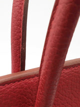 Hermès Birkin 35 Handbag In Rubis Red Clemence Leather 2009 Fw1026crxzdu