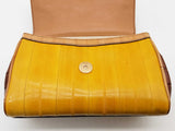 Dolce & Gabbana Sicily Brown Crocodile Yellow Eel Leather Crossbody Bag Do0325irxde