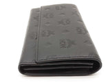 Mcm Black Embossed Logo Leather Continental Trifold Wallet Do0825crde