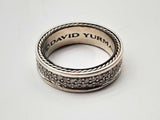 David Yurman Sterling Silver Diamond Band Ring Size 9 Do0424cxzde