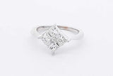 0.92cttw Princess Cut Diamond Ring 18k White Gold 3.5 Grams Size 7 Eb0826ixzsa