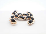 Chanel Black Lambskin Chain Cc Brooch Fw1023erdu