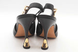 Louis Vuitton Black Leather Sparkle Slingback Pumps Size 38 Eb0726lorsa