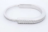 Tiffany & Co. Lock Diamond 18k White Gold Bangle Bracelet 41.4g Eb0426lcxxzde