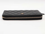 Chanel Caviar Zip Around Wallet Black Aa0826wrzsa