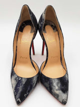 Christian Louboutin Iriza Printed Denim Pumps Size 37 Eb1225lxzdu