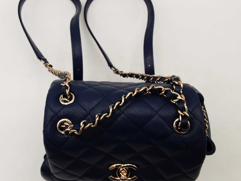 Chanel Duma Caviar Medium Backpack Blue Aa0725pezxsa