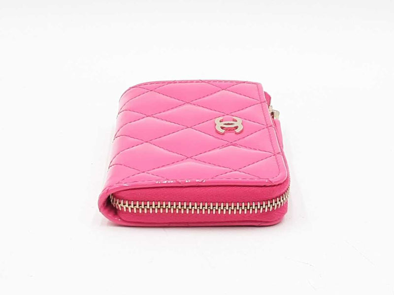 Chanel Matelassé Hot Pink Patent Leather Coin Case Fw0225oxzdu