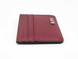 Michael Kors Cooper Slim Card Case In Dark Cherry Synthetic Leather Fw0826lrdu