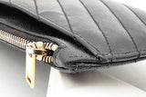 Saint Laurent Chevron Quilted Black Leather Cassandre Zip Wallet Eb0526lrxde