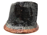 Yves Saint Laurent Ysl Fabulous Black Gray Bronze Sequin Bucket Hat Do1026rxzde