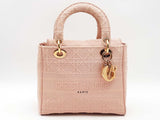 Christian Dior Lady D-lite Medium Tote Pink Handbag Aa0626szxsa