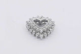 0.9cttw Diamond Heart Pendant In 14k White Gold 4.5 Grams Eb0925orxsa